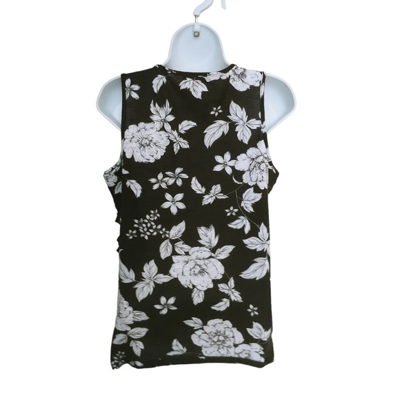 Classic Editions Multi  Layered Black White Floral Top M - Picture 5 of 7